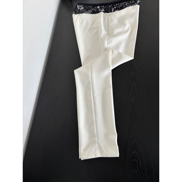 NWT New York & Company Pants 14 White Lace High Waist Super Slim Quiet Luxury - Picture 8 of 15